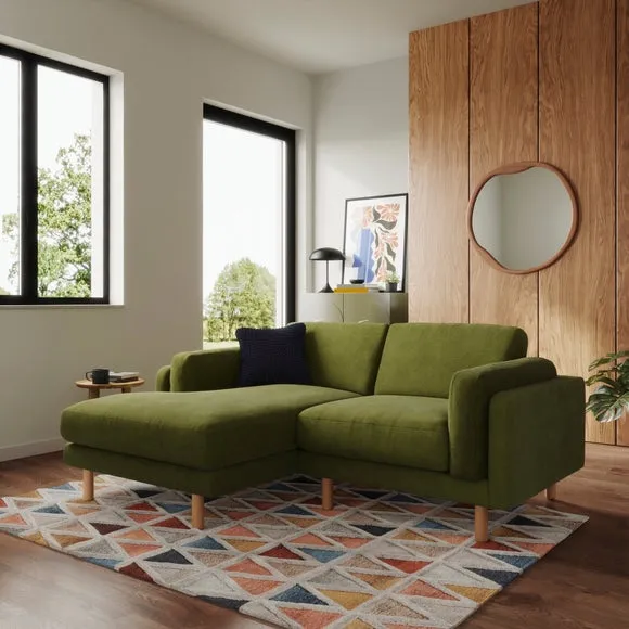 Corner Chaise Sofa - Olive, Chenille