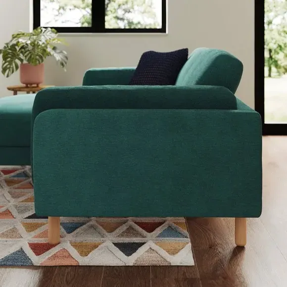 Corner Chaise Sofa - Peacock, Chenille