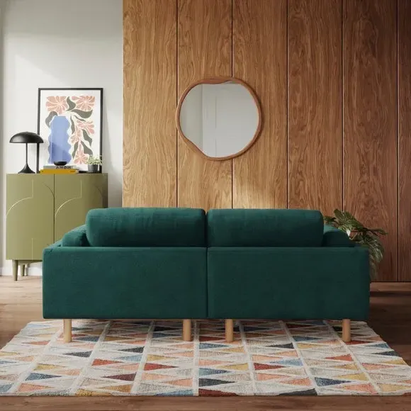 Corner Chaise Sofa - Peacock, Chenille