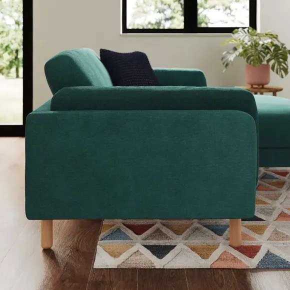 Corner Chaise Sofa - Peacock, Chenille