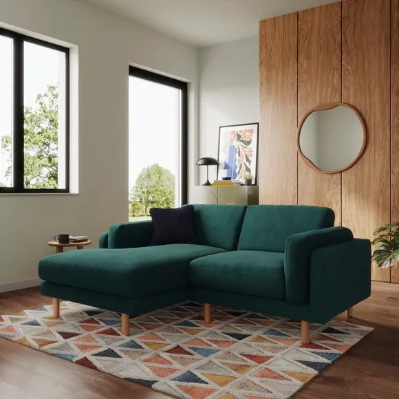 Corner Chaise Sofa - Peacock, Chenille