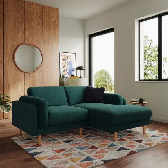 Corner Chaise Sofa - Peacock, Chenille