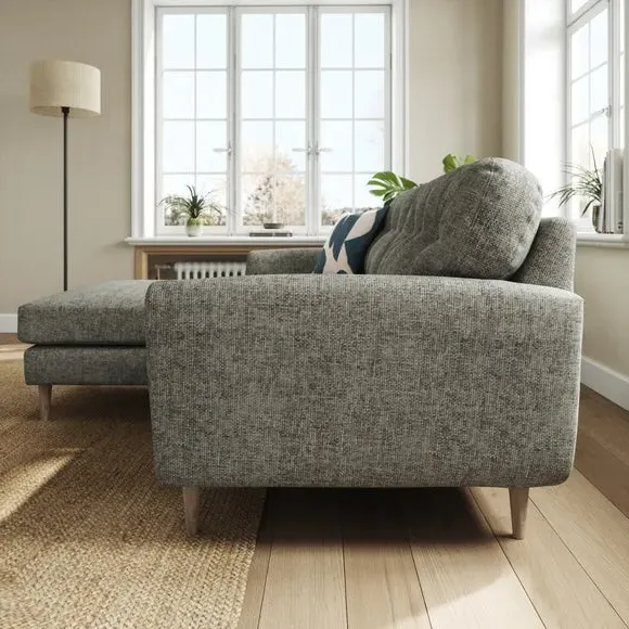 Corner Chaise Sofa Reversible - Charcoal, Chenille