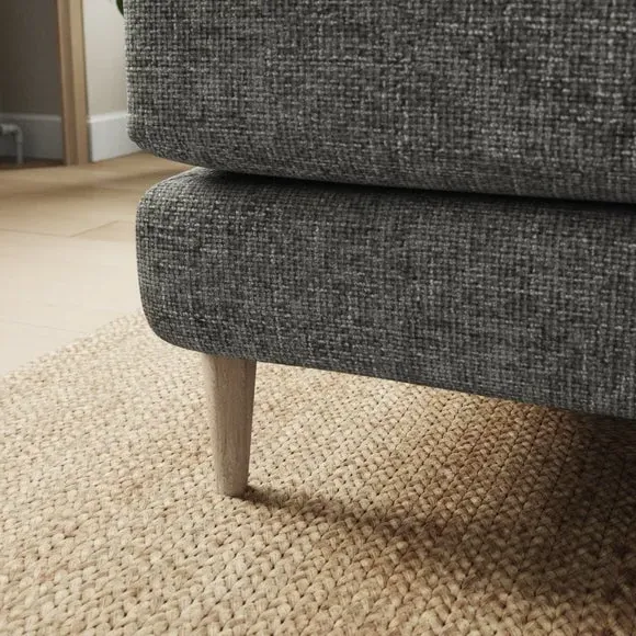 Corner Chaise Sofa Reversible - Charcoal, Chenille