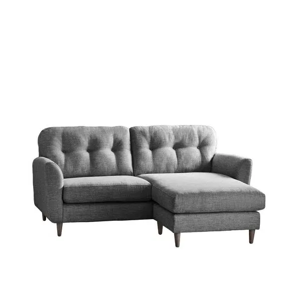 Corner Chaise Sofa Reversible - Grey, Polyester