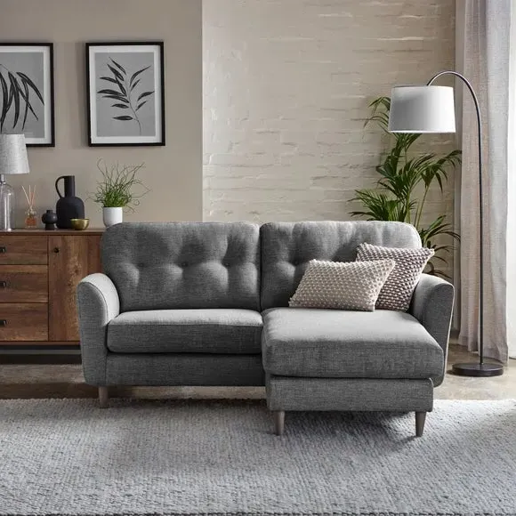Corner Chaise Sofa Reversible - Grey, Polyester image