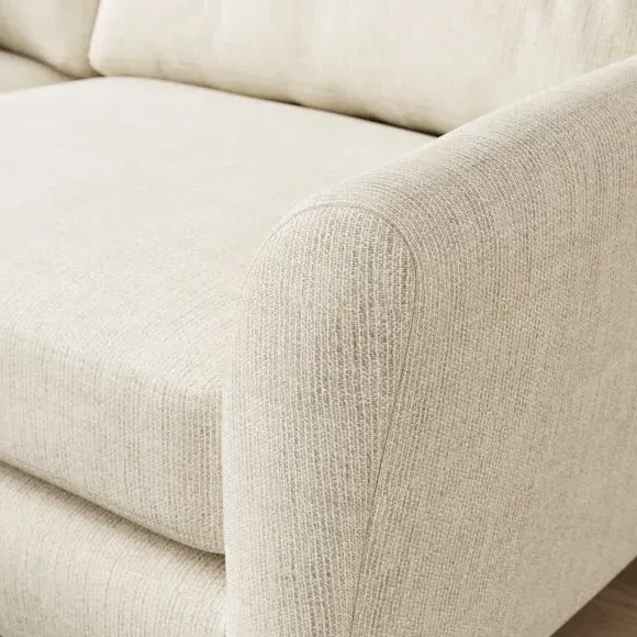 Corner Chaise Sofa Reversible - Ivory, Polyester
