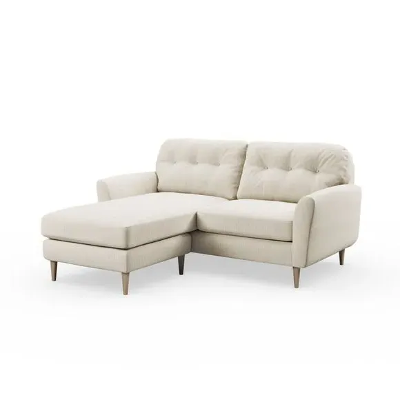 Corner Chaise Sofa Reversible - Ivory, Polyester