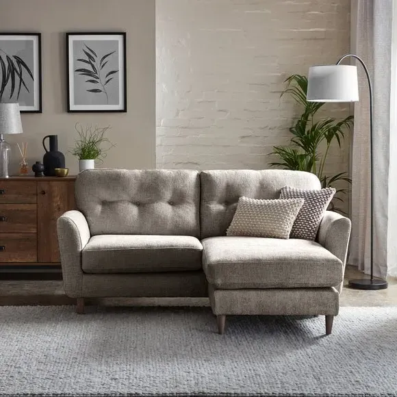 Corner Chaise Sofa Reversible - Mushroom, Chenille