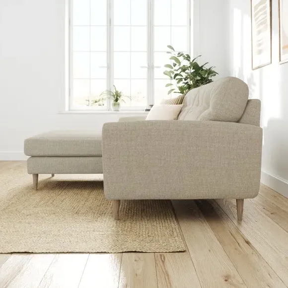 Corner Chaise Sofa Reversible - Natural, Polyester