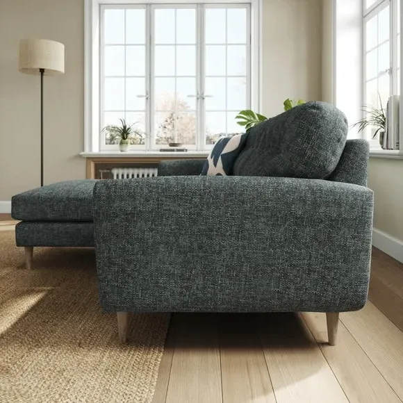 Corner Chaise Sofa Reversible - Navy, Chenille