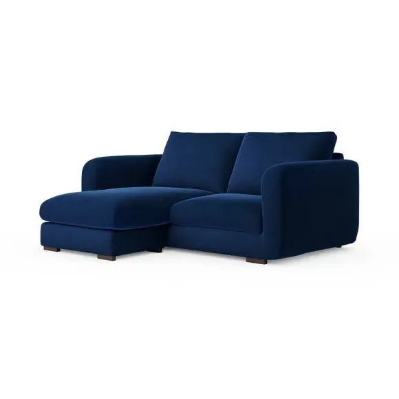 Corner Chaise Sofa Reversible - Navy, Velvet