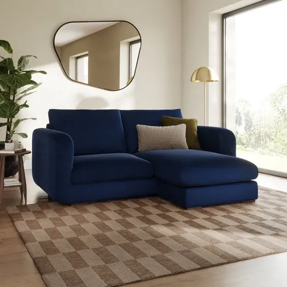 Corner Chaise Sofa Reversible - Navy, Velvet image
