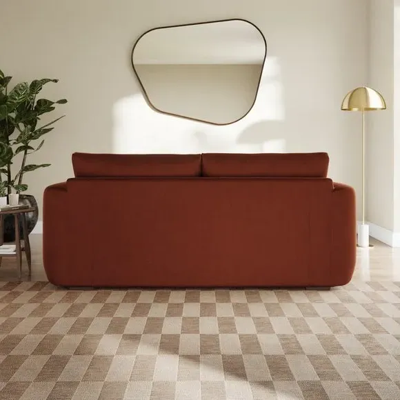 Corner Chaise Sofa Reversible - Orange, Velvet