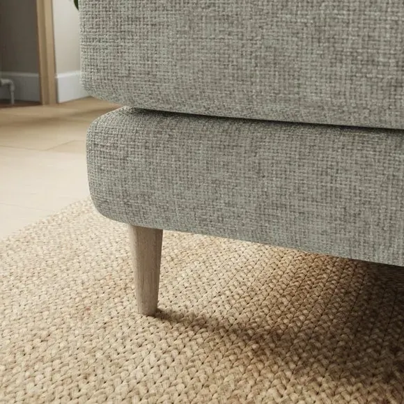 Corner Chaise Sofa Reversible - Silver, Chenille