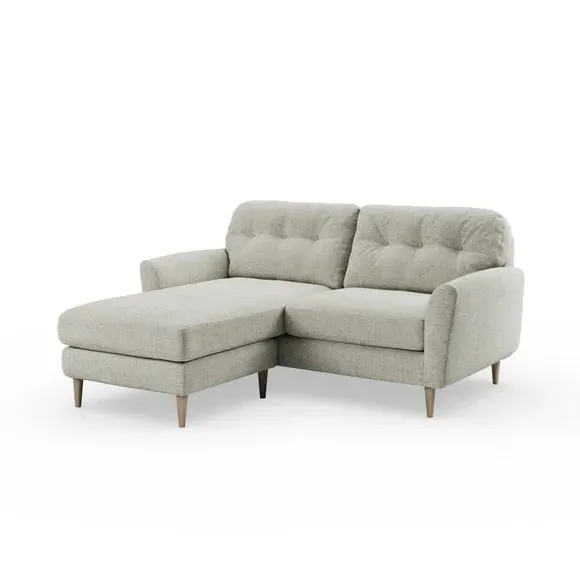 Corner Chaise Sofa Reversible - Silver, Chenille