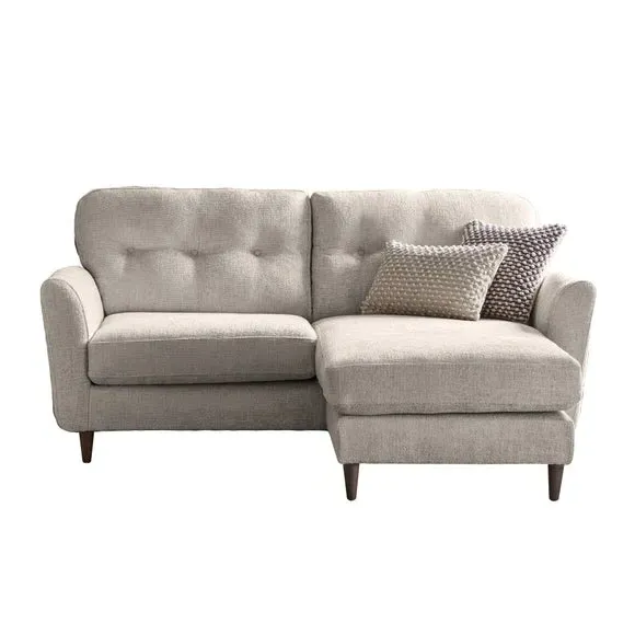 Corner Chaise Sofa Reversible - White Sand, Chenille