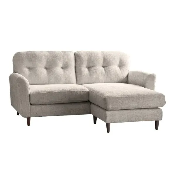 Corner Chaise Sofa Reversible - White Sand, Chenille