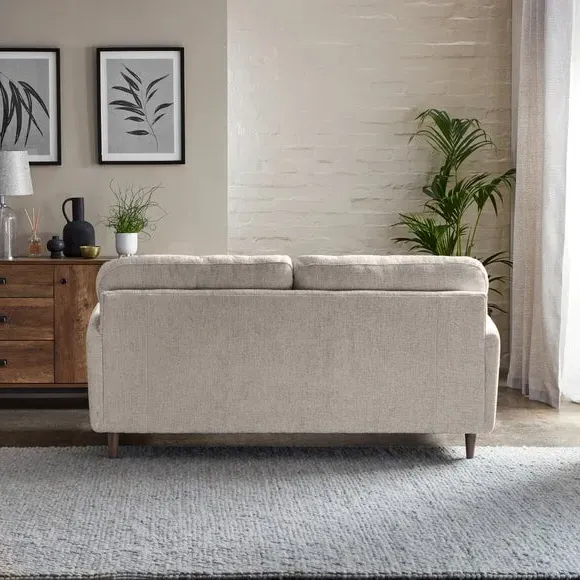 Corner Chaise Sofa Reversible - White Sand, Chenille