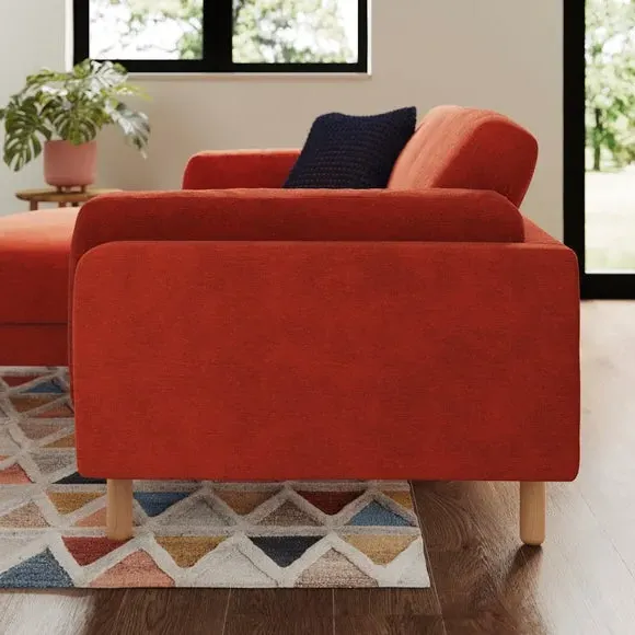 Corner Chaise Sofa - Russet, Chenille