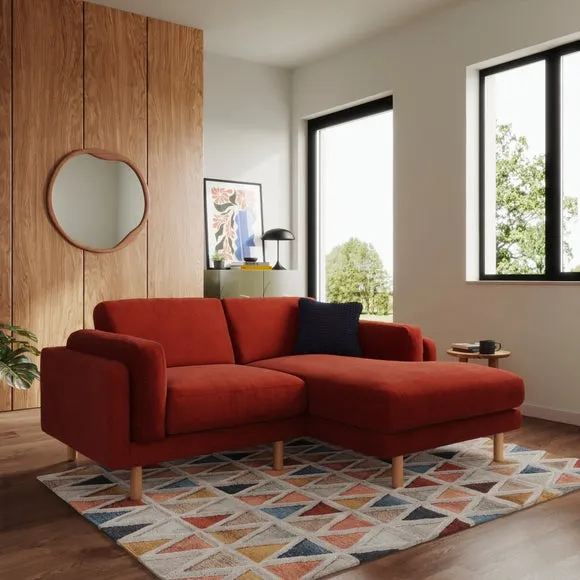 Corner Chaise Sofa - Russet, Chenille