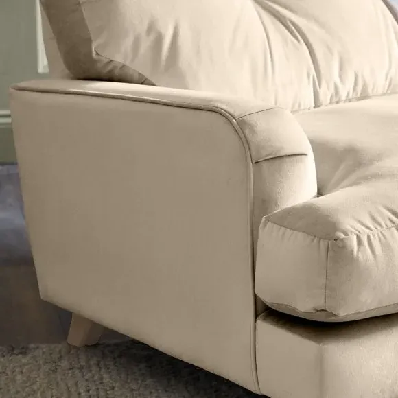 Corner Chaise Sofa - Sand, Velvet