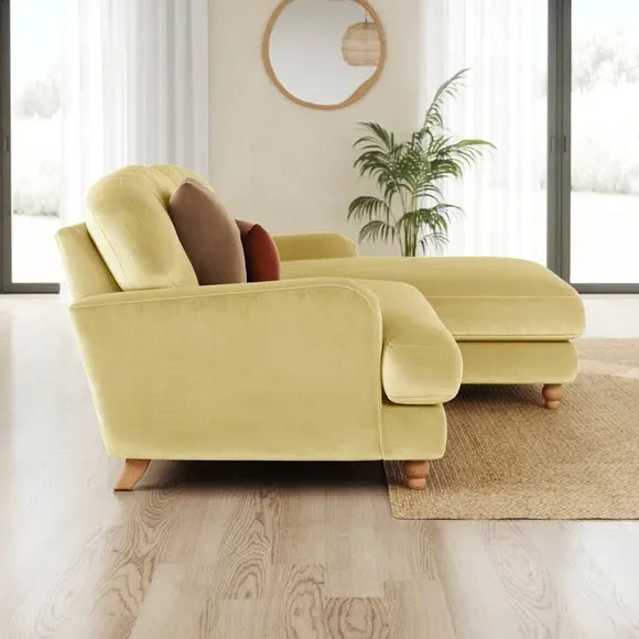 Corner Chaise Sofa - Sunshine, Velvet