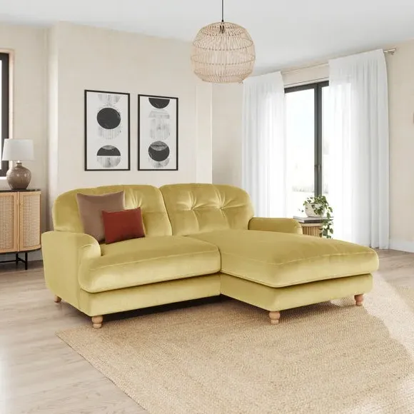 Corner Chaise Sofa - Sunshine, Velvet