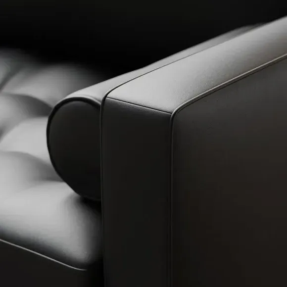 Corner Chaise Sofa with Bolsters - Black, Faux Leather