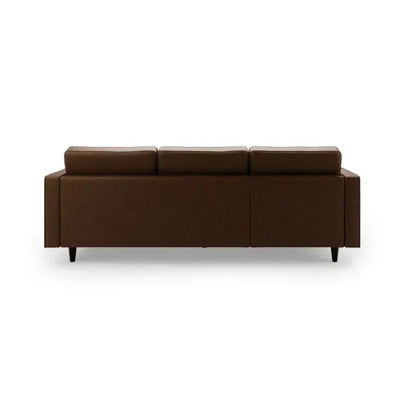 Corner Chaise Sofa with Bolsters - Mocha, Faux Leather