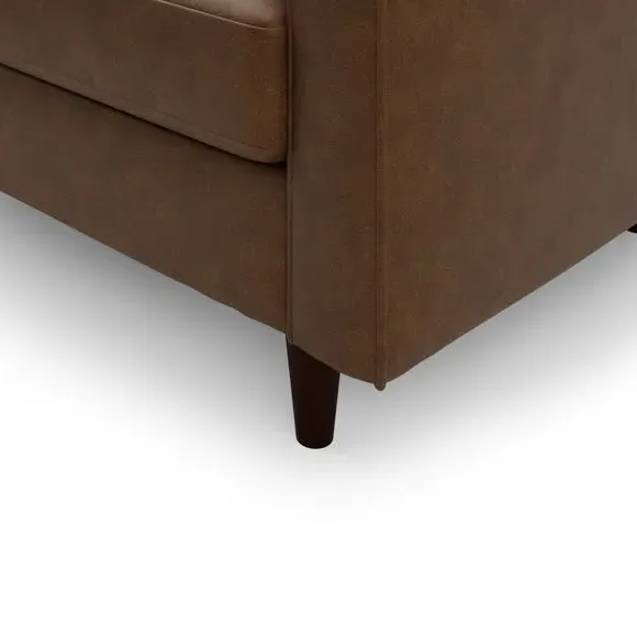 Corner Chaise Sofa with Bolsters - Mocha, Faux Leather