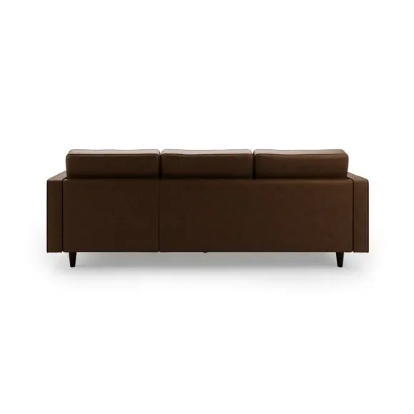 Corner Chaise Sofa with Bolsters - Mocha, Faux Leather