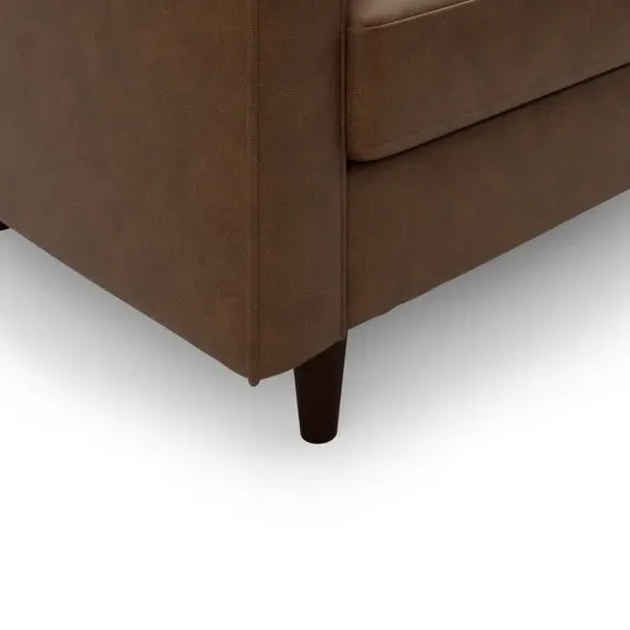 Corner Chaise Sofa with Bolsters - Mocha, Faux Leather