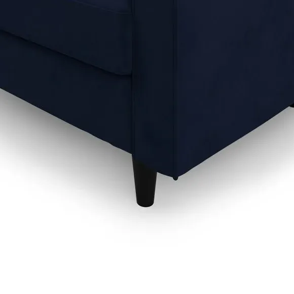 Corner Chaise Sofa with Bolsters - Navy, Velvet