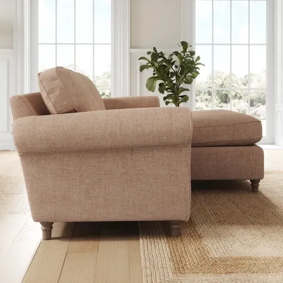 Corner Chaise Sofa with Curved Arms - Clay, Chenille