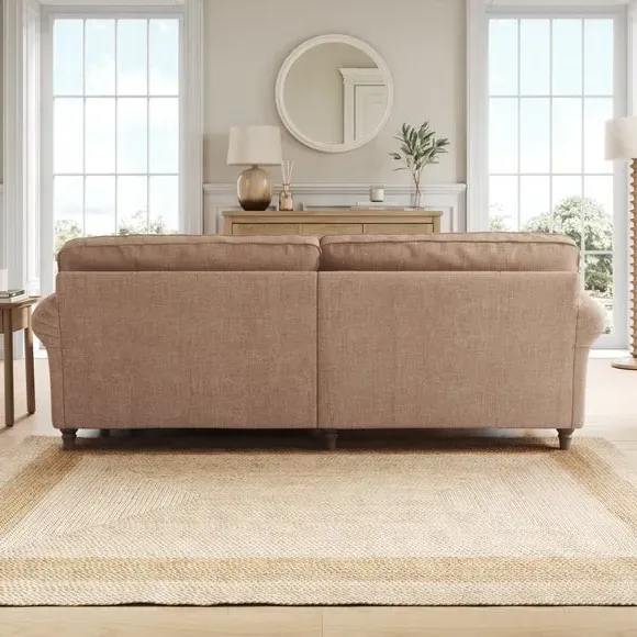Corner Chaise Sofa with Curved Arms - Clay, Chenille