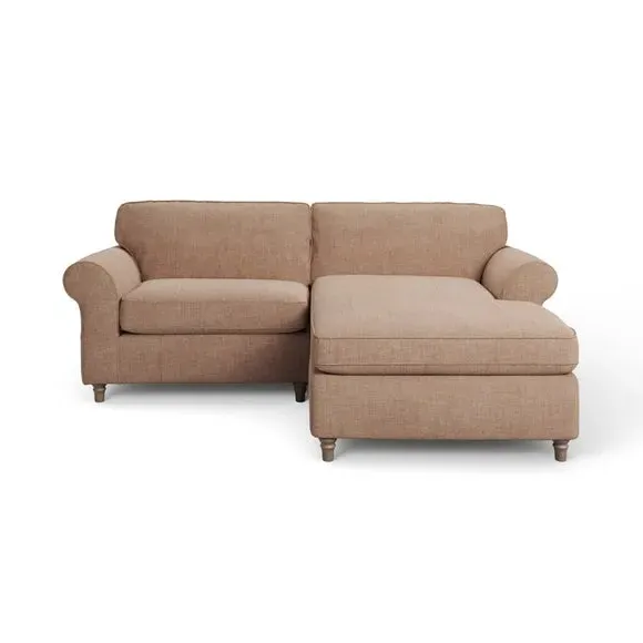 Corner Chaise Sofa with Curved Arms - Clay, Chenille