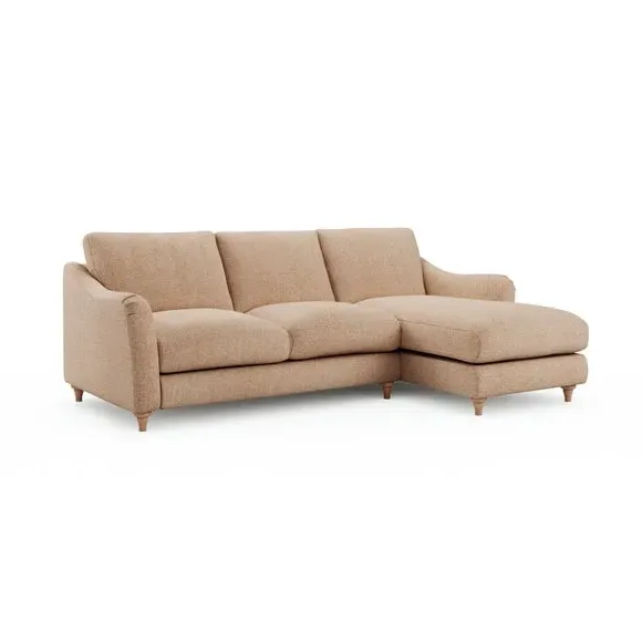 Corner Chaise Sofa with Curved Arms - Clay, Fabric