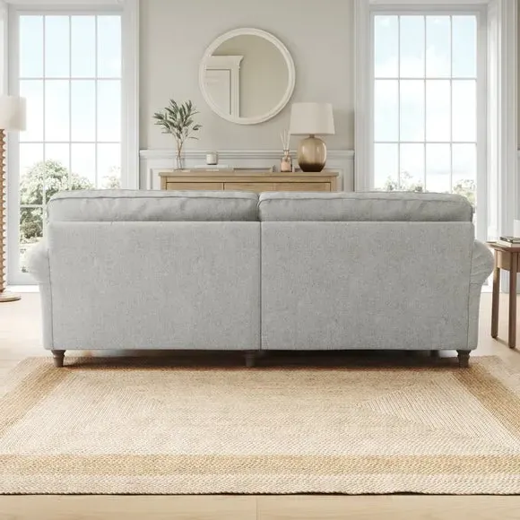 Corner Chaise Sofa with Curved Arms - Grey