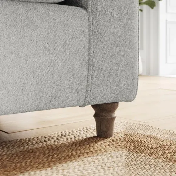 Corner Chaise Sofa with Curved Arms - Grey