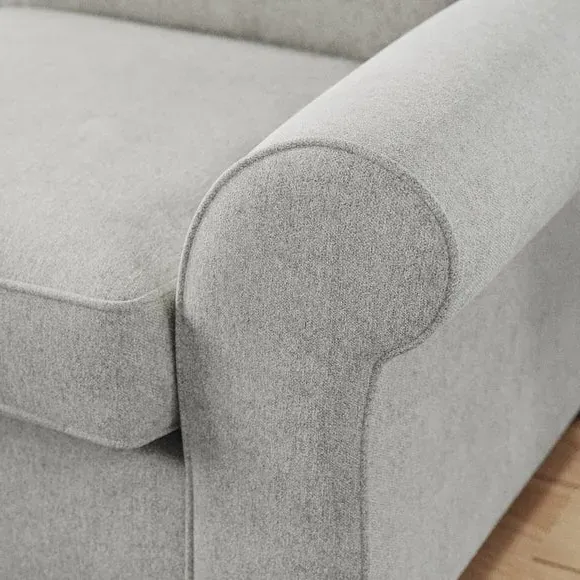 Corner Chaise Sofa with Curved Arms - Grey
