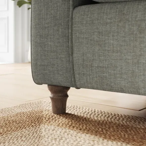 Corner Chaise Sofa with Curved Arms - Grey, Chenille