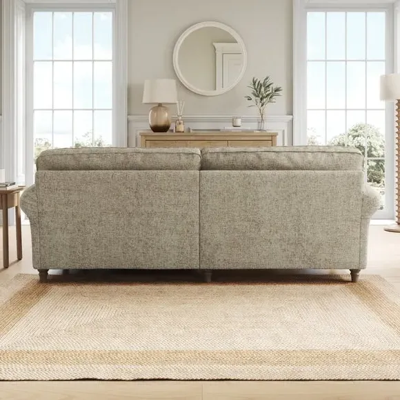 Corner Chaise Sofa with Curved Arms - Mushroom