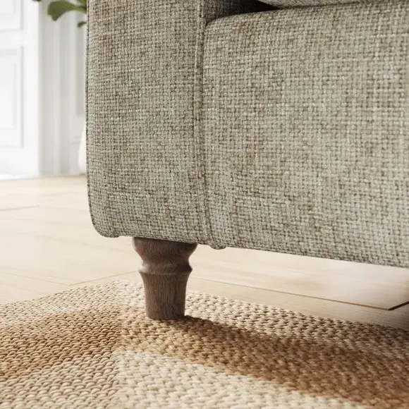 Corner Chaise Sofa with Curved Arms - Mushroom