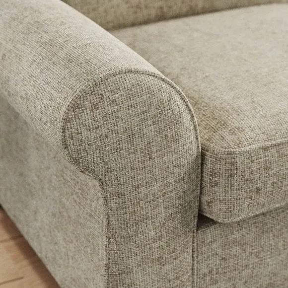 Corner Chaise Sofa with Curved Arms - Mushroom