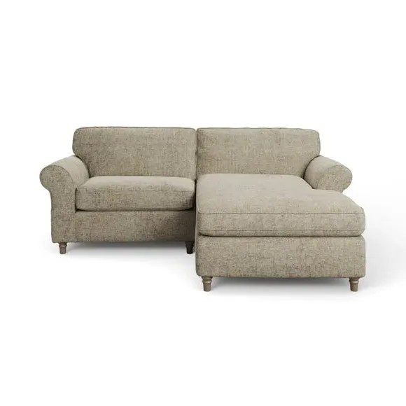 Corner Chaise Sofa with Curved Arms - Mushroom