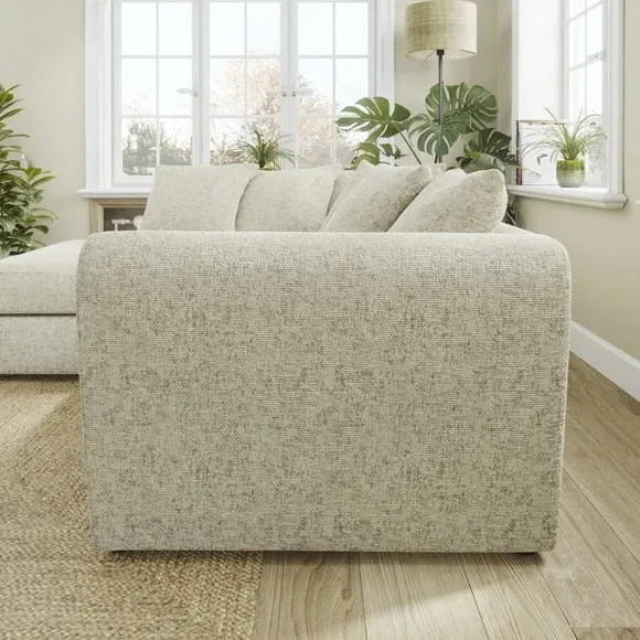 Corner Chaise Sofa with Curved Arms - Mushroom