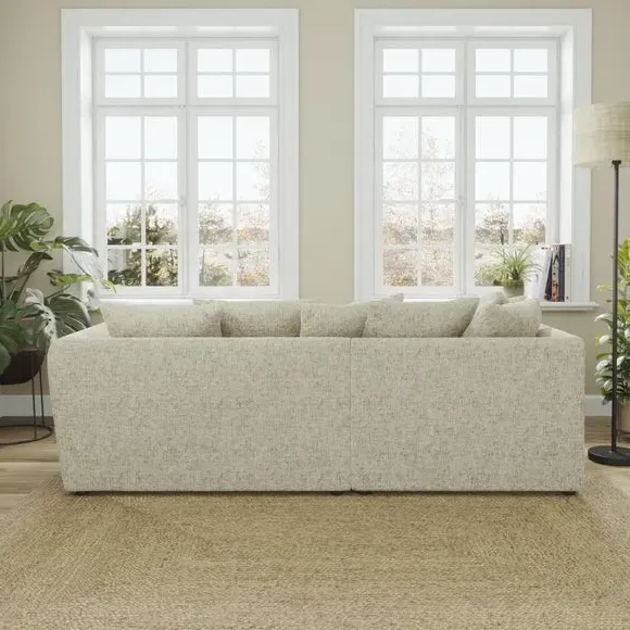 Corner Chaise Sofa with Curved Arms - Mushroom