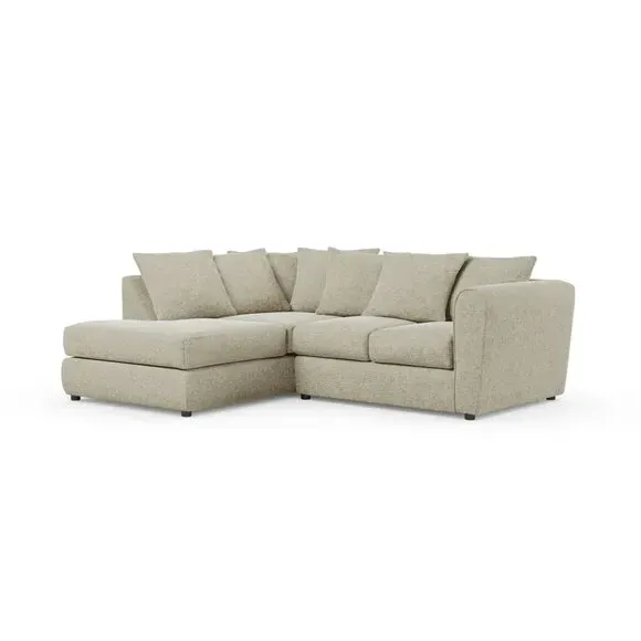 Corner Chaise Sofa with Curved Arms - Mushroom