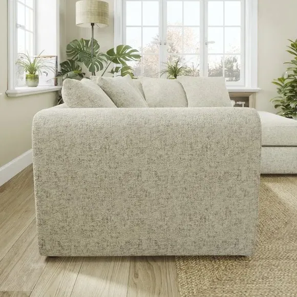 Corner Chaise Sofa with Curved Arms - Mushroom